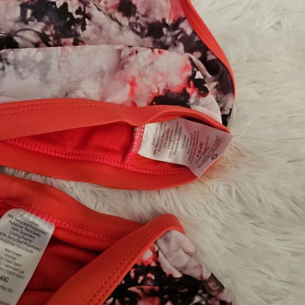 Women's Pink and Black Tie-Dye Sports Bra and Shorts Set